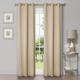 Solid Machine Washable Room Darkening Blackout Curtains, Set of 2